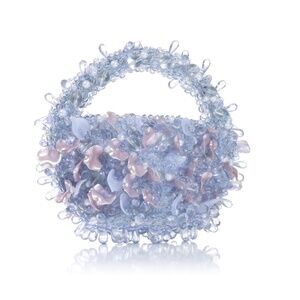 Clio Peppiatt Petal Beaded Bag Hydrangea NWT
